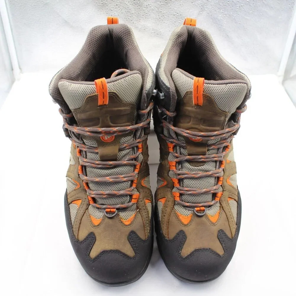 Merrell Deverta Mid Men 15 Brown Hiking Boots Waterproof Trail Athletic Shoes